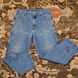 Wrangler 34x32 Carpenter Blue Denim Jeans